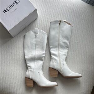 Dream Pairs Women's White Western Boots